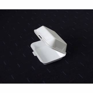 Burgeræske skum hvid m/låg 145x155x80mm. 500 stk/krt. 