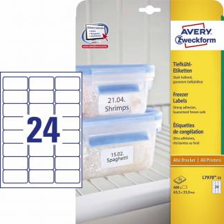 Fryselabel Avery 63,5x33,9mm 24stk/ark 25ark/æsk L7970-25 
