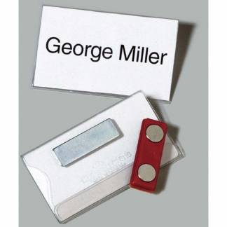 Kongresmærker 40x75mm med magnet holder pak/25 stk 