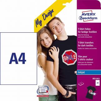 Tekstil transfers A4 t/mørke tekstiler 1stk/ark 4ark/pak