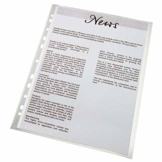 Plastlomme Esselte A4 0,075mm åben vens.side præg 100stk/æsk 