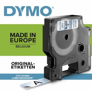 Labeltape DYMO D1 6mm sort på klar 