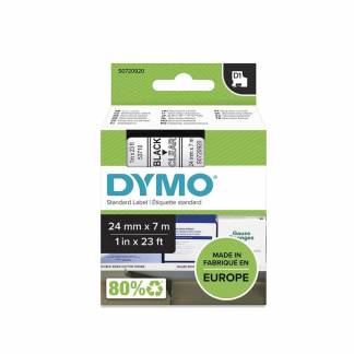 Labeltape DYMO D1 24mm sort på klar 53710 
