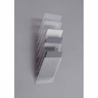 Brochureholder Flexiboxx A4 klar 6 fag stående t/væg