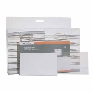 Navneskilte 60x100 mm n/nål sikkerhedsnål & papindlæg hvid 