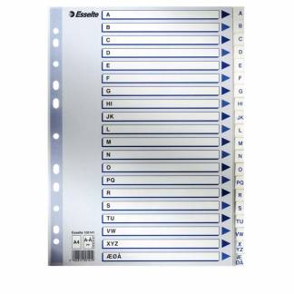 Register PP Esselte A4 A-Å m/hvid kartonforblad 