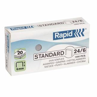 Hæfteklamme Rapid Stand. 24/6 galvaniserede 1000stk/pak 