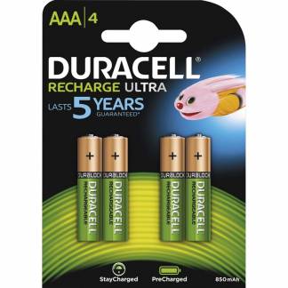 Batteri Duracell genopladelig AAA 900mAh 4stk/pak