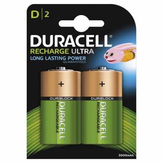 Batteri Duracell genopladelig D 3000mAh 2stk/pak