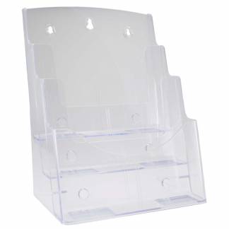 Brochureholder klar A4 3 rum bord/væg 