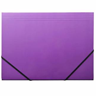 Kartonmappe Q-Line A4 lilla m/3 klapper & elastik blank 