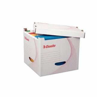 Hængemappekasse Esselte hvid karton 320x280x325mm 