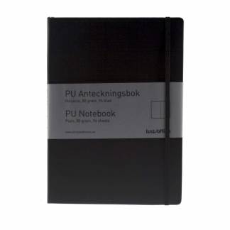 Notesbog BNT A4 sort ulinjeret 96bl 80g 