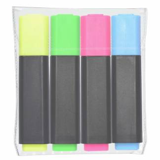 Tekstmarker Q-Line ass. 4stk/sæt 