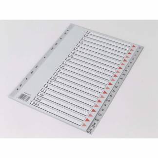 Plastregister Q-Line A4 A-Å grå m/kartonforblad