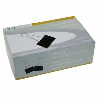 Papirklemme Foldback 50 mm lakeret stål 