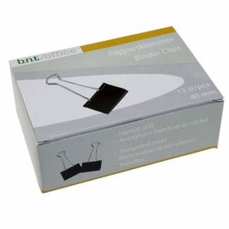 Papirklemme Foldback 40 mm lakeret stål 