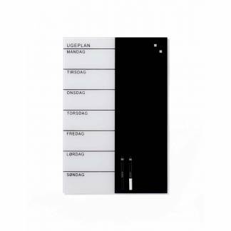 Glastavle Naga magnetisk 400x600mm ugeplanner 