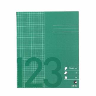 Skolehæfte 17x21 cm kvad. 5x5mm 32 sider 70g græs grøn
