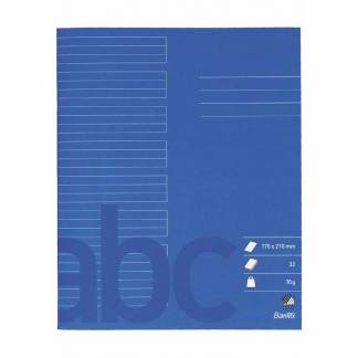 Skolehæfte Bantex 17x21cm lin 24 linjer 32bl 70g koboltblå 