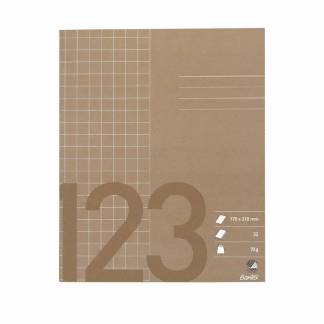 Skolehæfte Bantex 17x21cm kvad 10x10mm 32bl 70g brun 