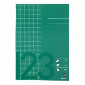 Skolehæfte Bantex A4 kvad 5x5mm 40bl 70g græsgrøn 