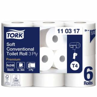 Toiletpapir Tork Premium T4 3-lag Soft 35m 110317 42rul/kar