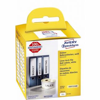 Rygetiket Avery permanent 190x59mm 110st/rul