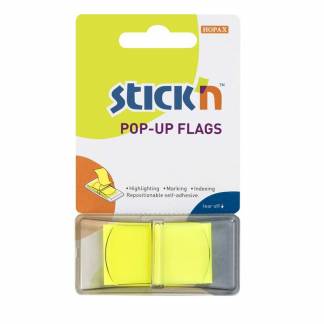 Indeksfaner Stick'N Pop Up gul 45x25mm 50stk/pak