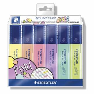 Tekstmarker 364 Staedtler assorteret 6stk/sæt pastel 