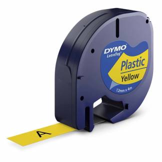 Labeltape DYMO LetraTAG 12mmx4m gul plasttape S0721670