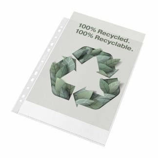 Plastlomme Esselte Recycled A4 70my m. præg 100stk/pak