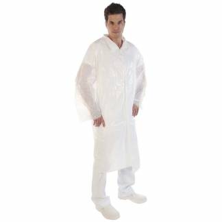 Regn-/besøgsjakke PE 10stk/pak længde 120 cm 