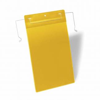 Lagerlomme m/wirebeslag  A4 høj gul