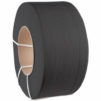 Pallebånd 12mm x 2700m PP Kerne 200mm sort - 0,63mm 