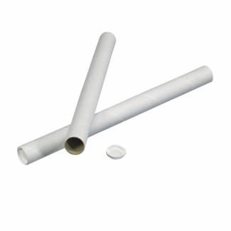 Paprør rund hvid m/låg Ø70x2x650mm