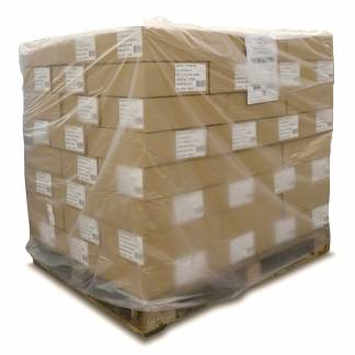 Pallehætte i 100% genanvendt til 1/1-palle 1200/450x1200mm 0,045mm transparent plast