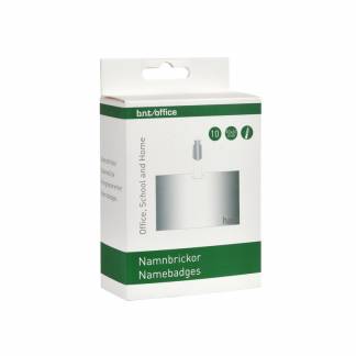 Navneskilte 60x90 mm bl&oslash;d lig- gende format t/ID plast 