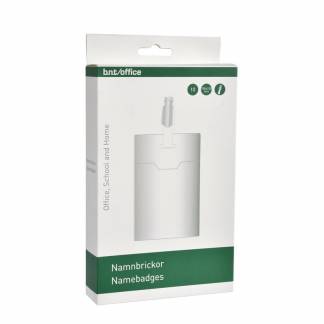 Navneskilte 100x150mm bl&oslash;d st&aring; -ende format t/ID plast 