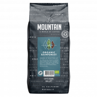 Kaffe Mountain Organic Rainforest Alliance hele bønner Øko 1 kg. 