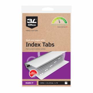 Indeksfaner permanent 25x12 72stk hvid Indeksfaner 10511