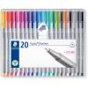 Staedtler Triplus finelinere sampak med 20 forskellige farvenuancer 