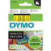 Dymo D1 tape 6mm sort/gul 