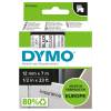 Labeltape DYMO D1 45010 S0720500 12mmx7m sort på klar