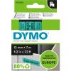 Labeltape DYMO D1 45019 S0720590 12mmx7m sort på grøn