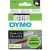 Labeltape DYMO D1 45803 S0720830 19mmx7m sort på hvid