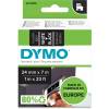 Labeltape DYMO D1 53721 S0721010 24mmx7m hvid på sort