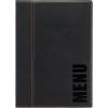 Securit Trendy menuomslag l&aelig;der A4 sort 