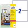 Avery L4717-20 polyesteretiketter 210x148mm hvid