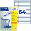 Avery 3667 etiketter 48,5x16,9mm hvid 6400stk